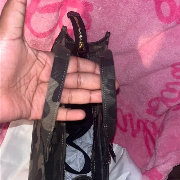 Coach Green and Black Camouflage Tote - Picture 6 of 10